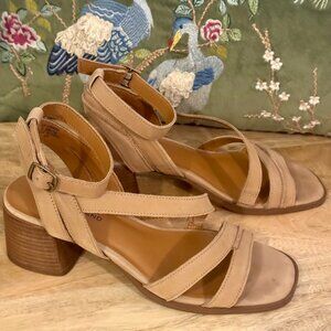 Lucky Brand Junnah Sandal Suede Block Heel Ankle Strap Women’s 7.5